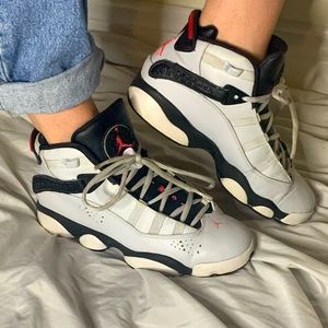 Jordan air two3 pink black and gray mids